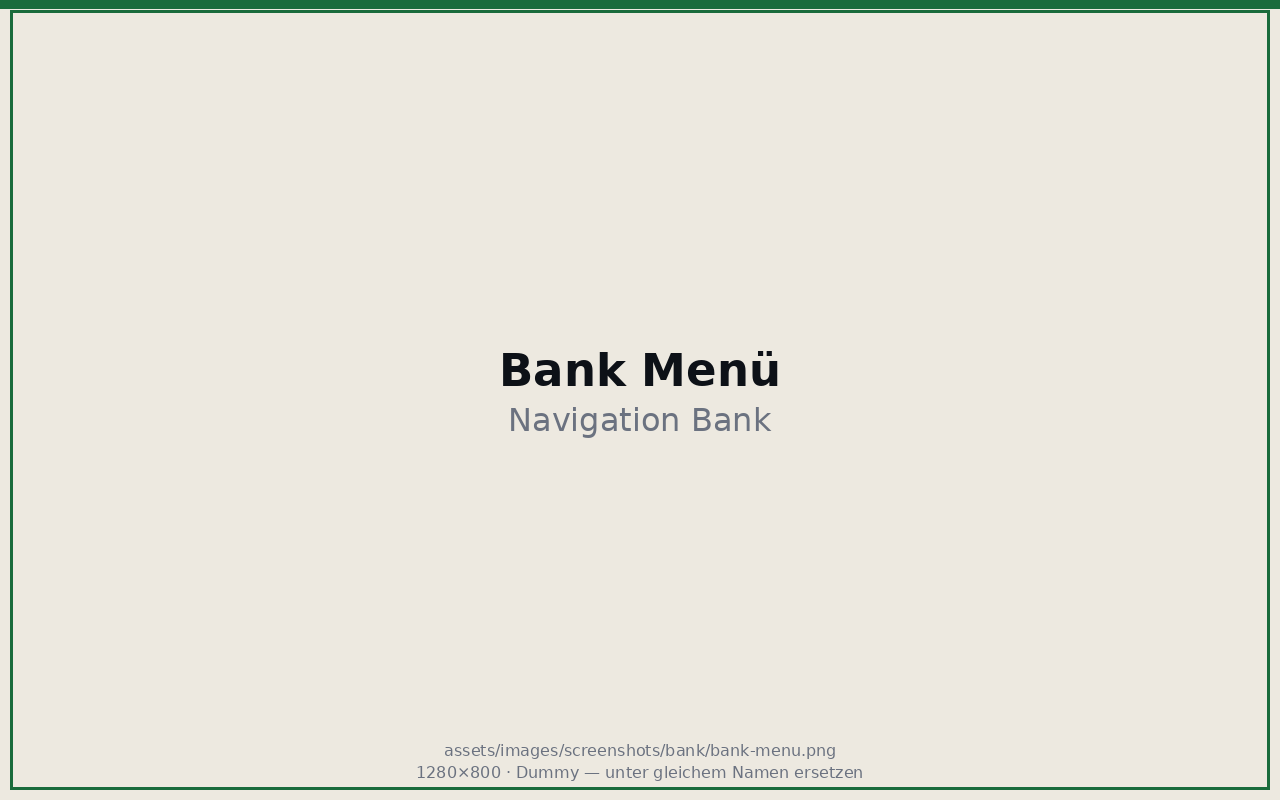 Bank Menü