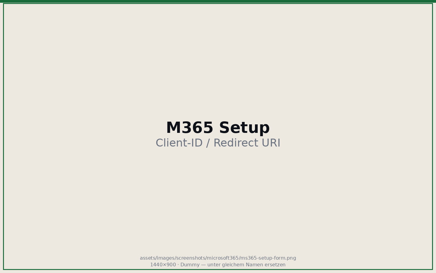 Microsoft 365 Setup in LIRENO