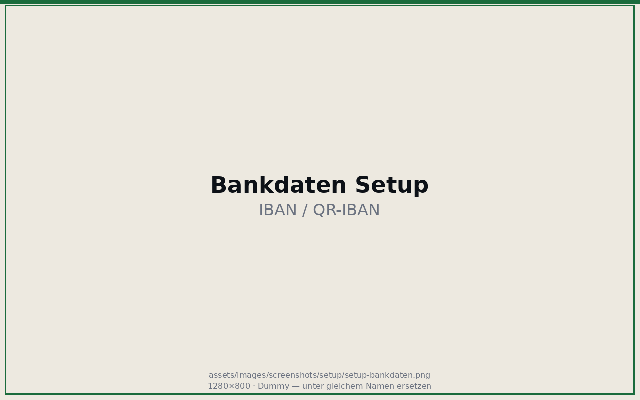 Bankdaten Setup